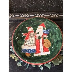 Set Of 4 Santa Mates by Noble Excellence 8 3/8" Santa Salad Plates. Hand Painted